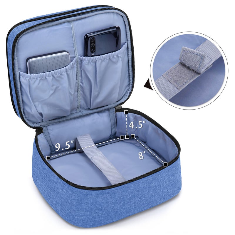 LUXJA Carrying Bag Compatible with DR.J Mini Projector, Portable Case for Mini Projector and Accessories, Blue - Image 4